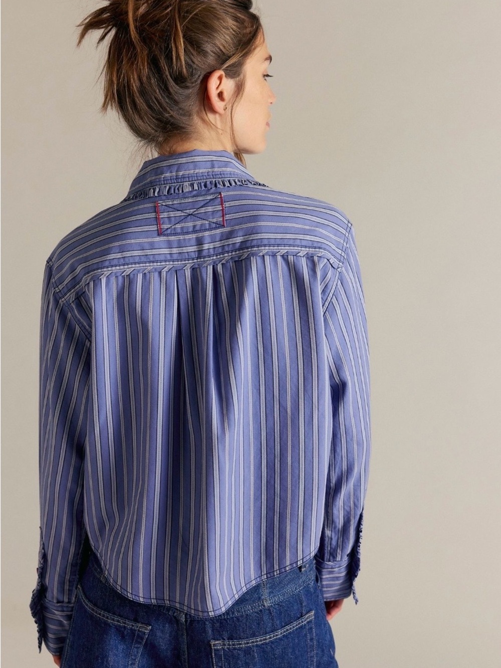 We The Free Moxley Striped 💯Cotton Button-Up NWT - Picture 2 of 4